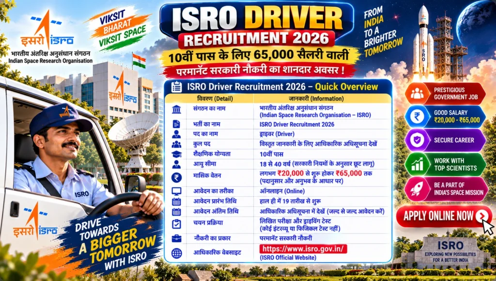 ISRO Driver Recruitment 2026